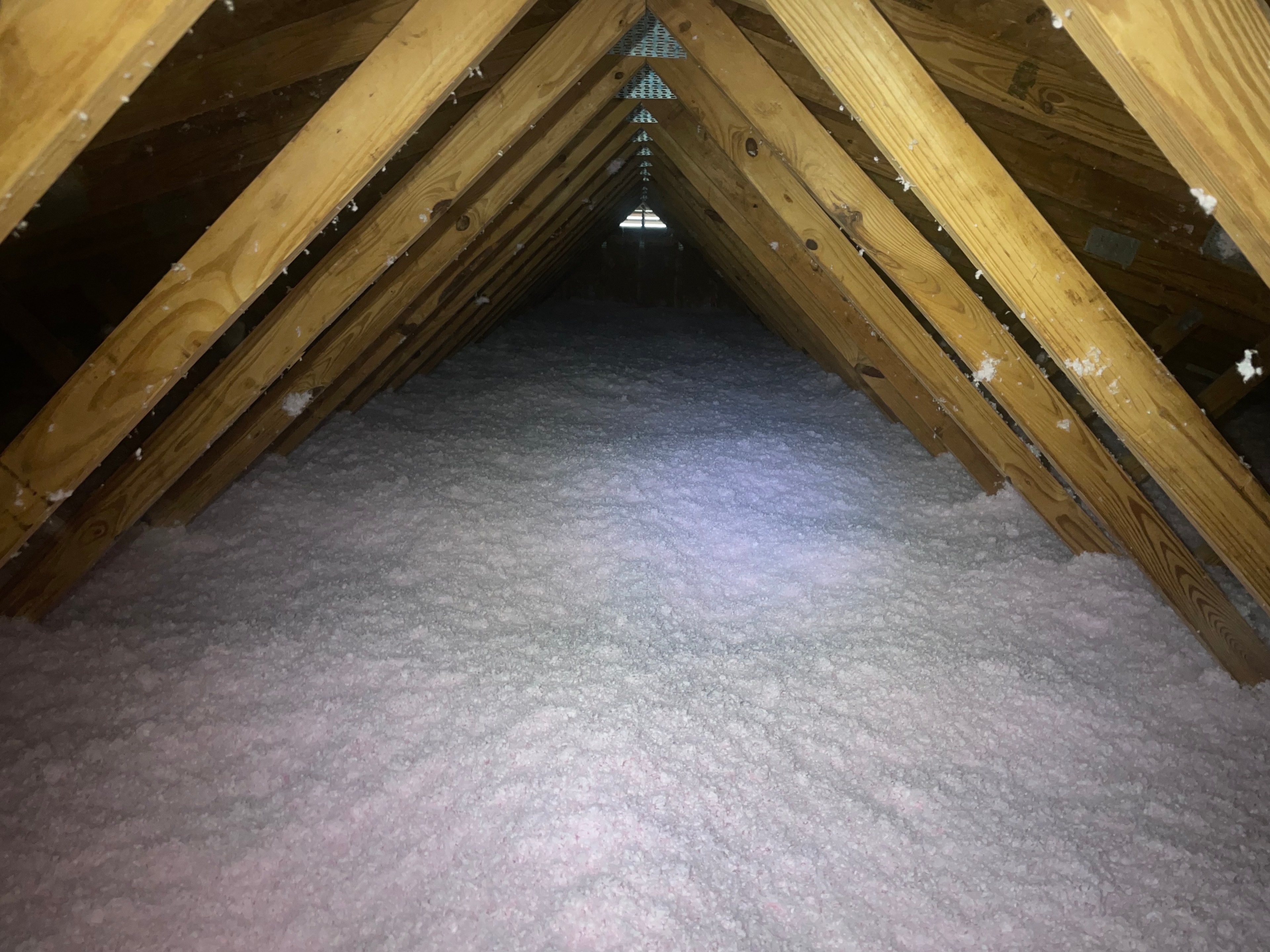 Attic insulation installation